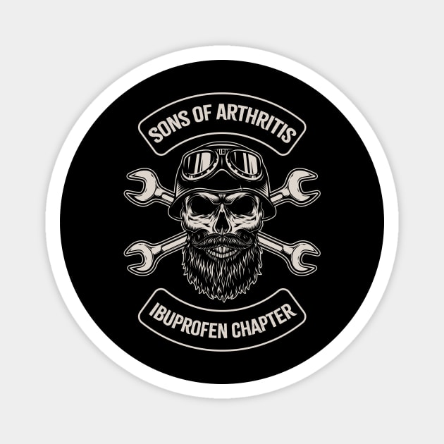 Skull Sons Of Arthritis - ibuprofen chapter Magnet by GosokanKelambu